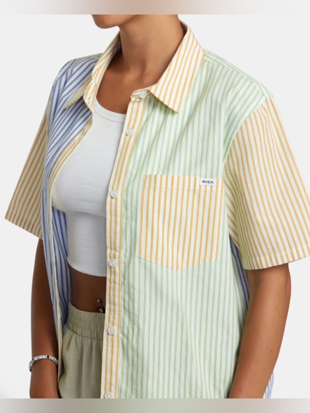 RVCA Nauti Shirt - Short Sleeve Shirt for Women - Small - Picture 9 of 12
